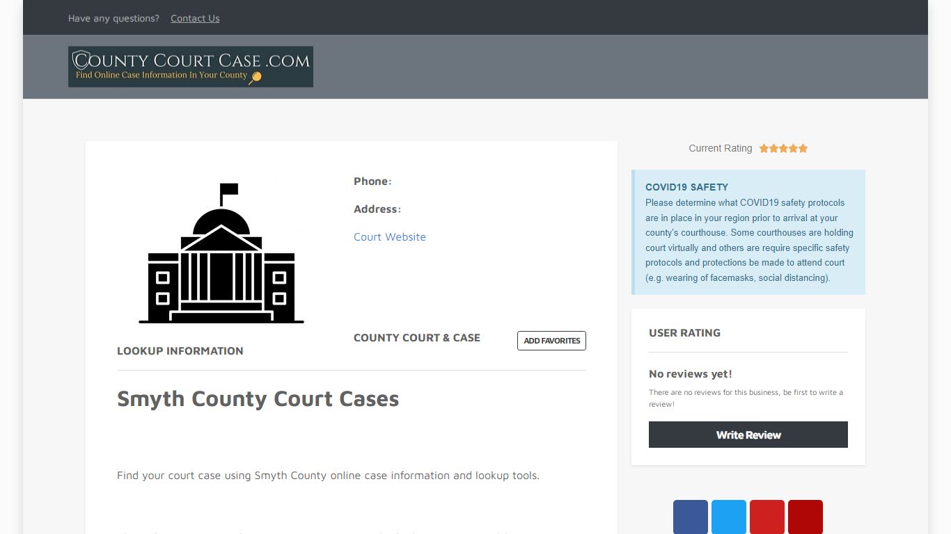 Smyth County | County Court Case Search & Lookup | CountyCourtCase.com